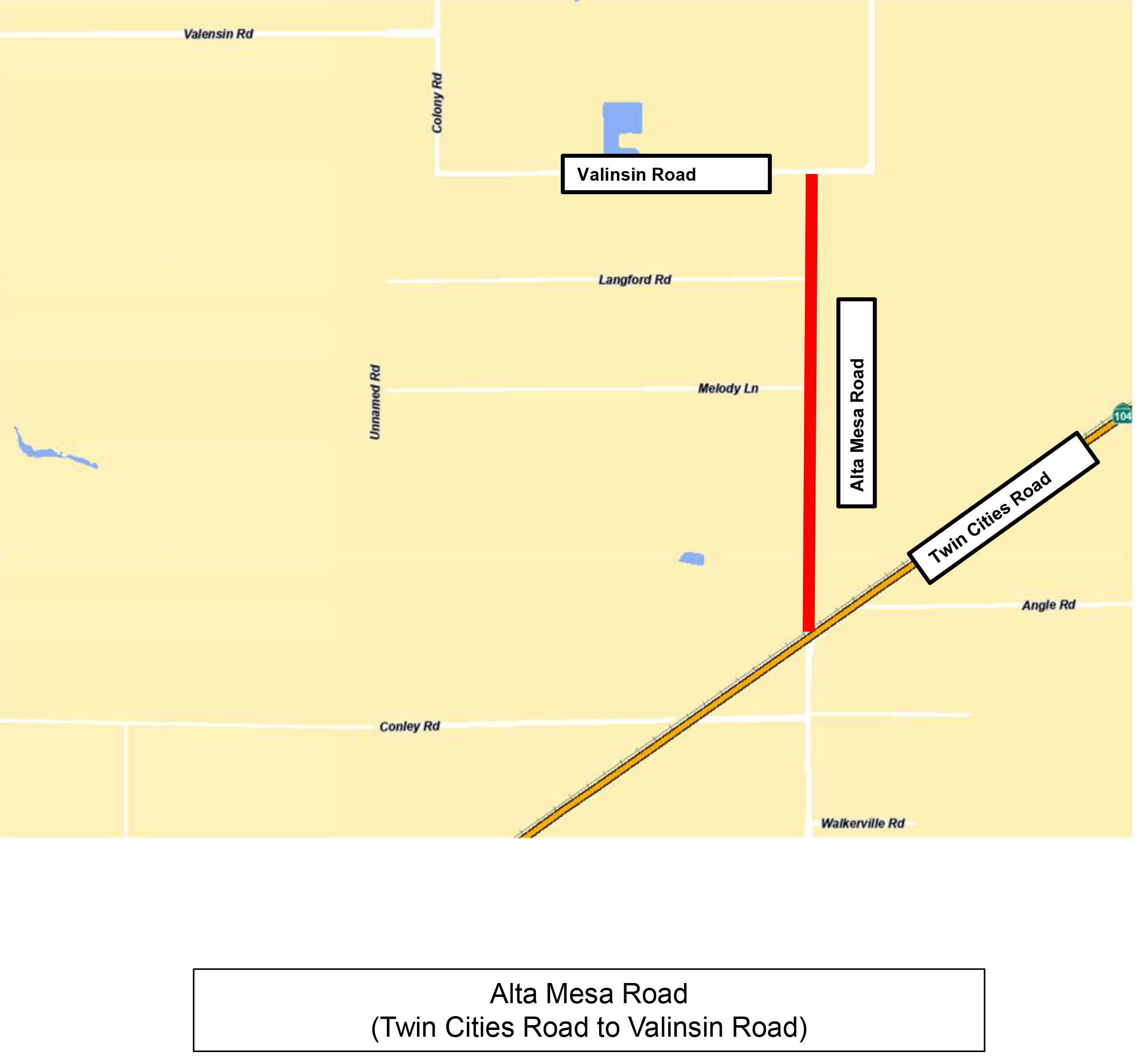 project map location  alta mesa road  twin cities road to valinsin road