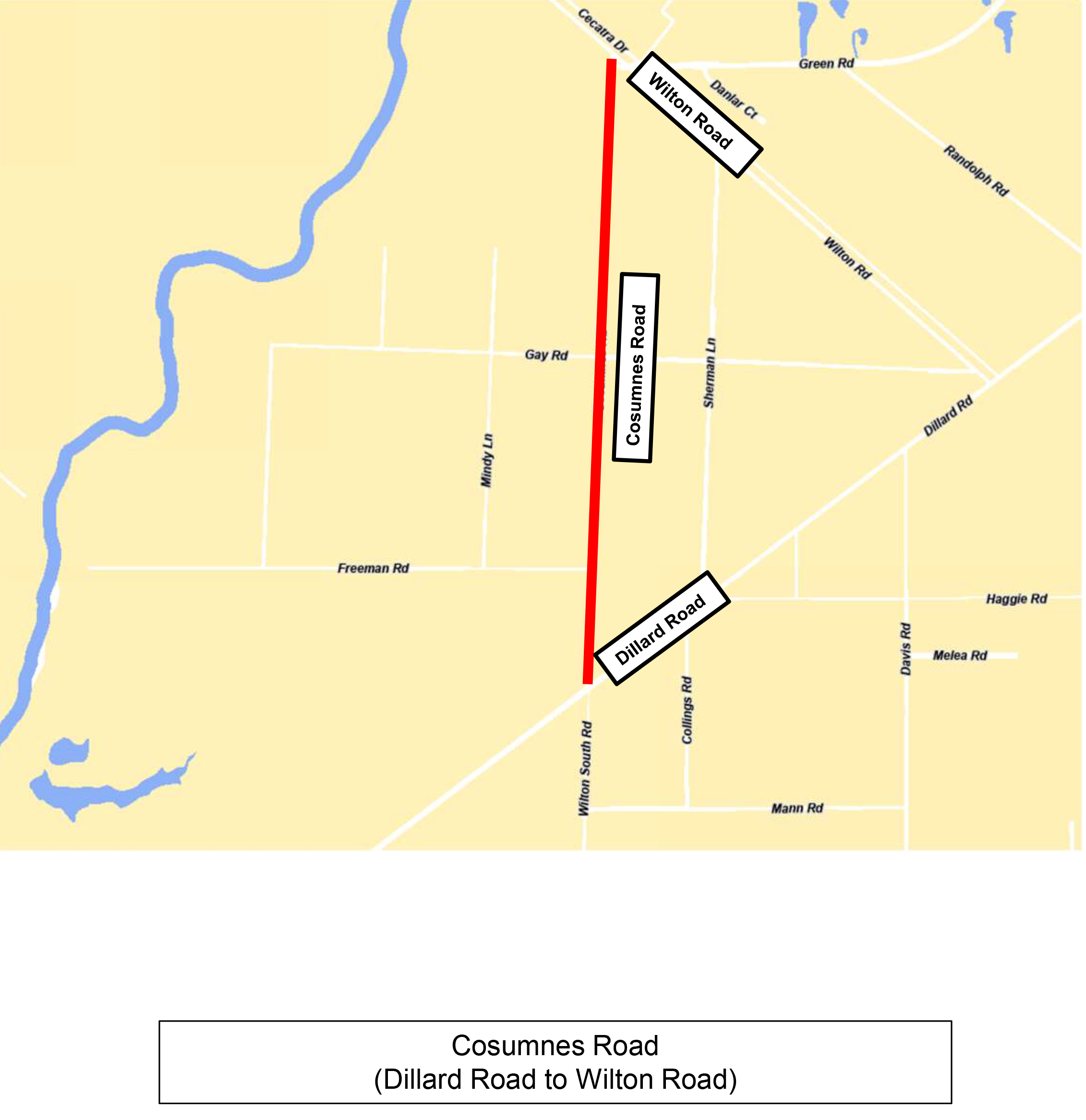 project location map consumnes road  dillard road to wilton road