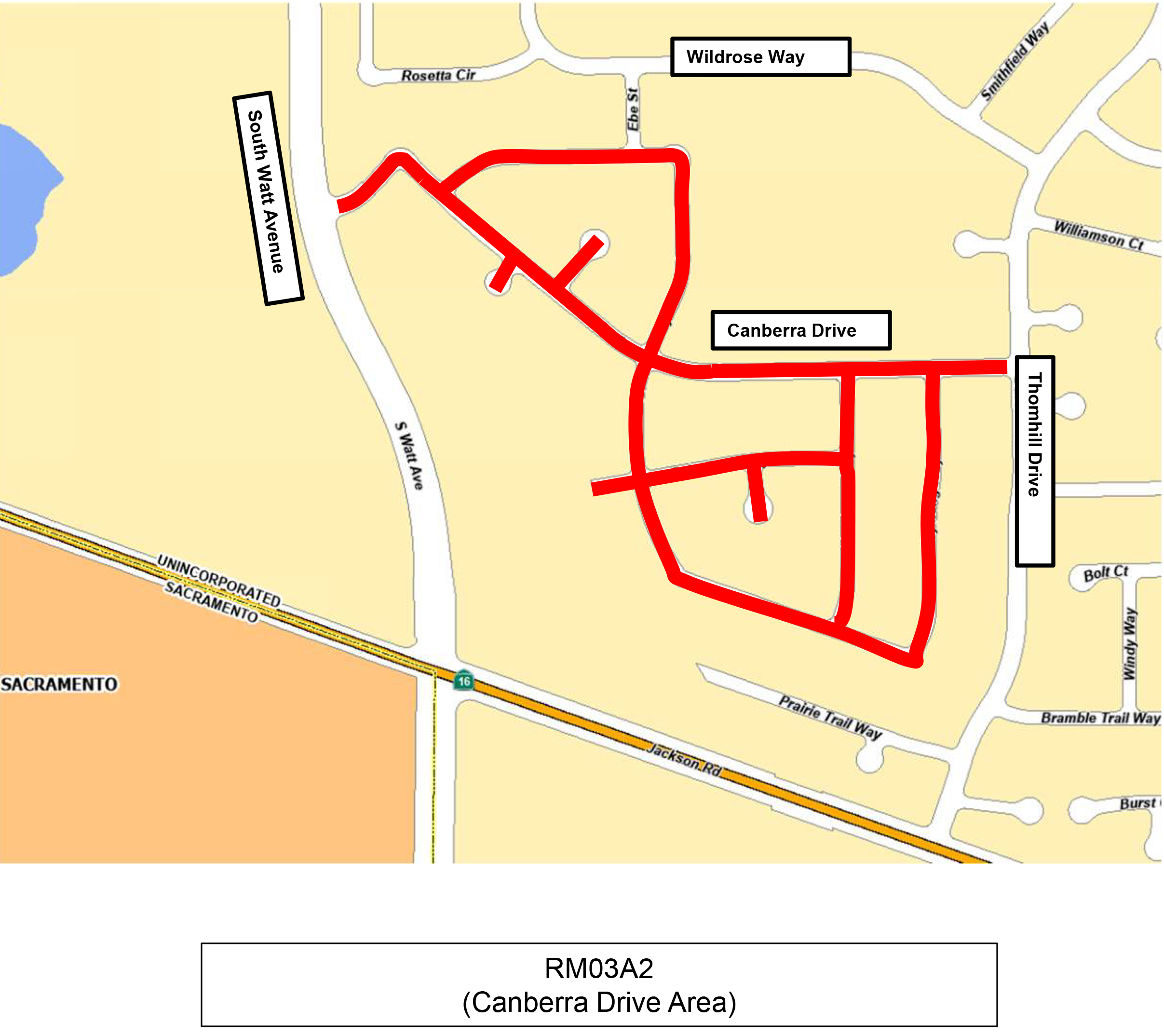 project location map  R m 0 3 a 2  canberra drive area