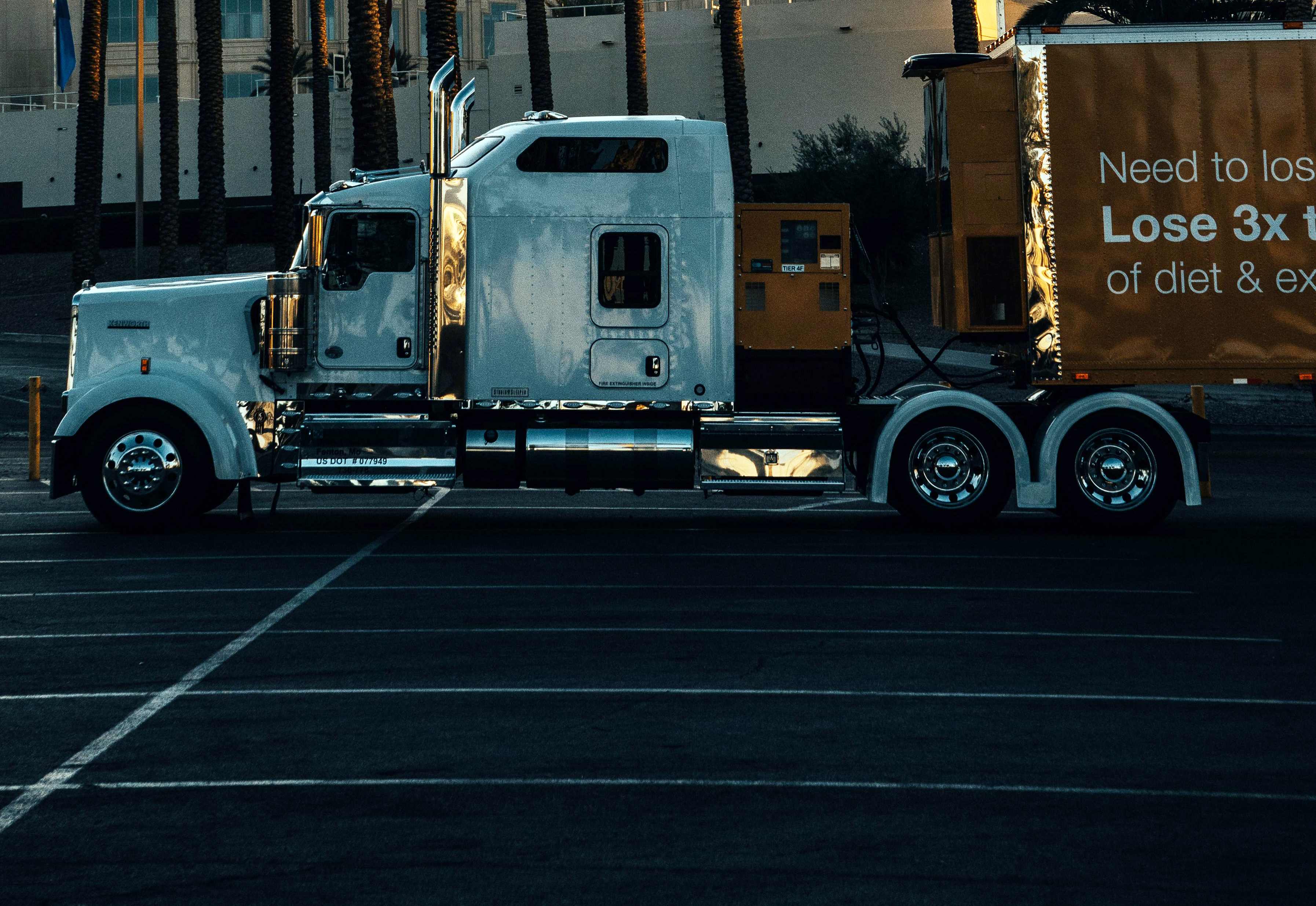 Semi-truck parked