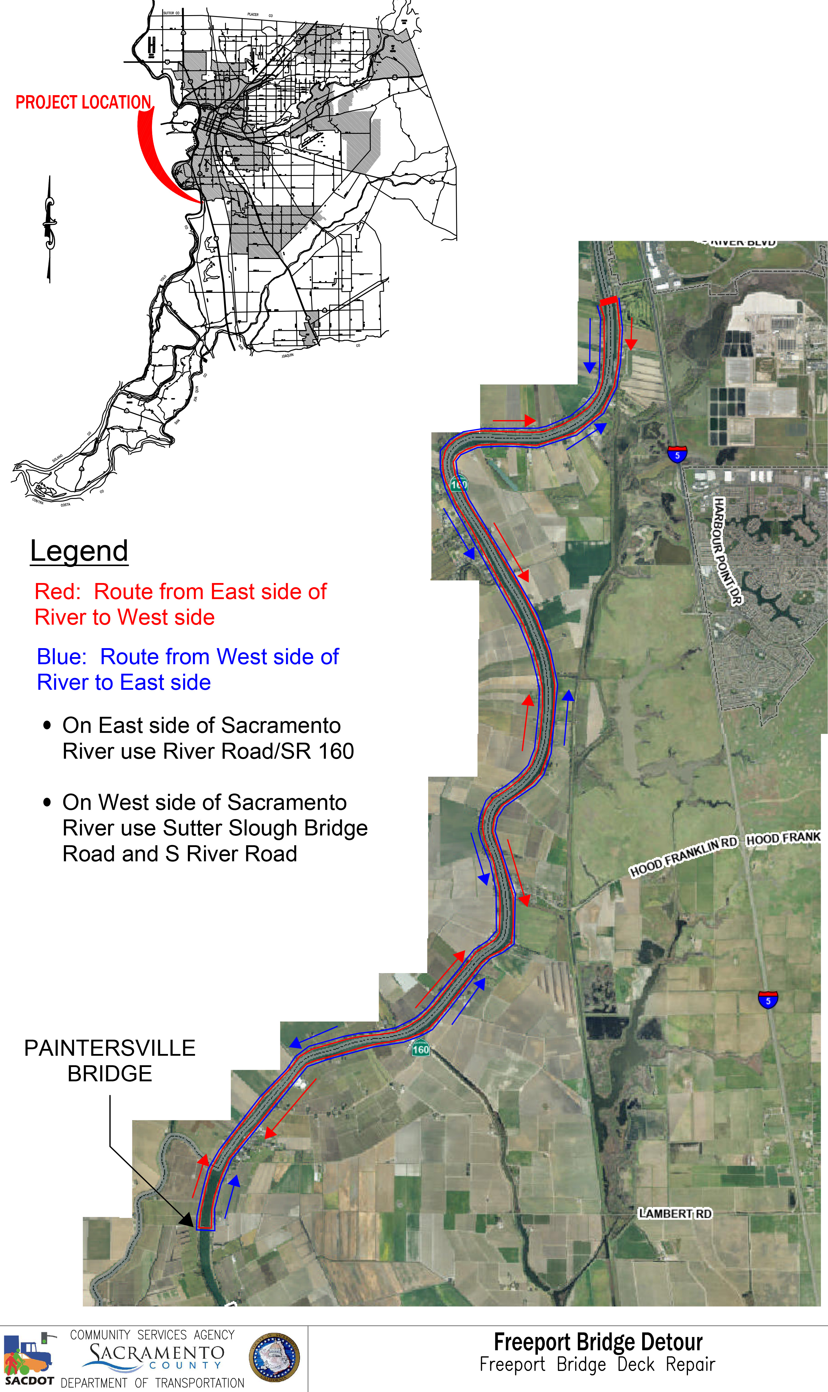 Freeport Bridge Deck Repair Detour Map
