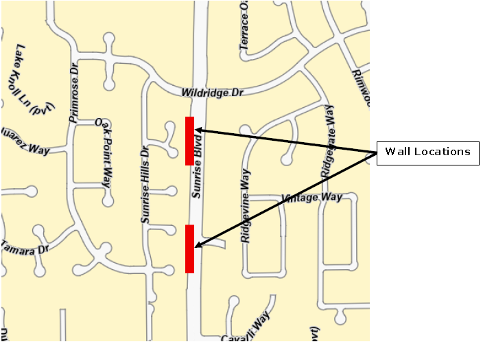 Sunrise Blvd Wall Project Location 